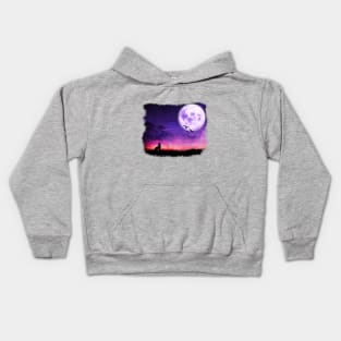 Wolf baying at the Moon Kids Hoodie